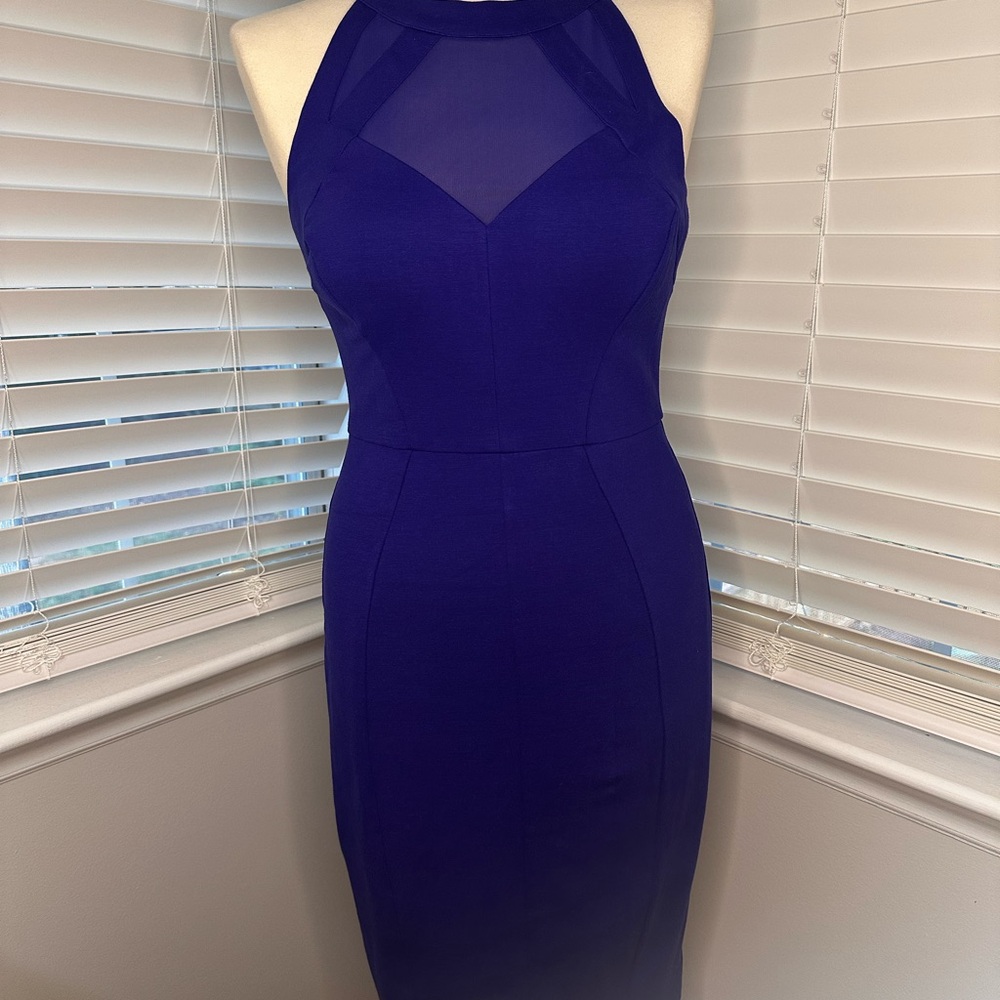 Ted Baker London Blue Halter Bodycon Midi Dress